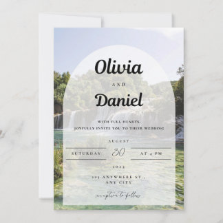 An invitation with the background of natural water