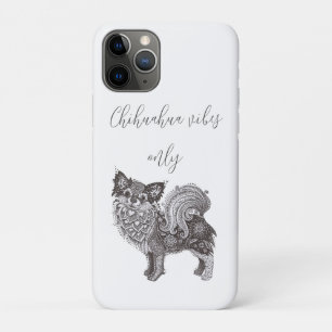 An iPhone 11 Pro case with chihuahua