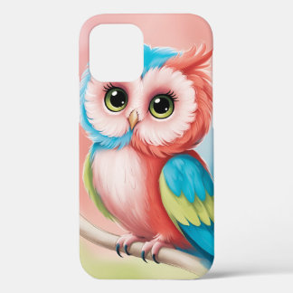 An iPhone 12 cover with an owl motif