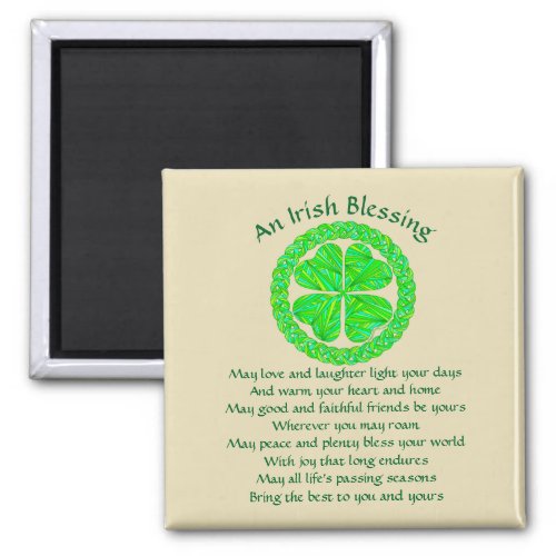 An Irish Blessing Celtic Shamrock Magnet