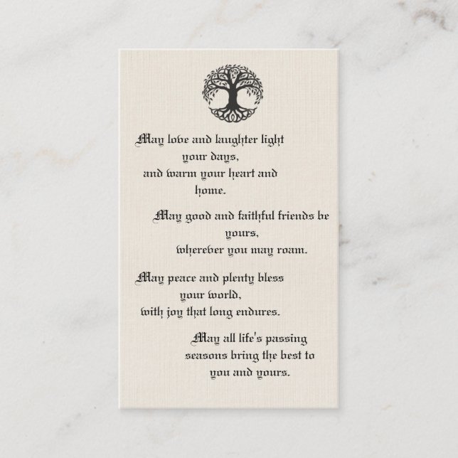 An Irish Blessing Favor Card With Monogram (Front)