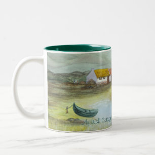 "An Irish Cottage" by Brigid O'Neill Hovey Two-Tone Coffee Mug