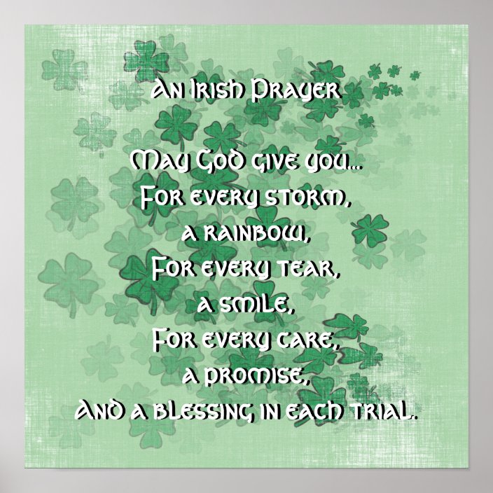 An Irish Prayer - Every Tear -A Smile Poster | Zazzle.com