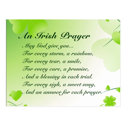 An Irish Prayer - Postcard | Zazzle.com