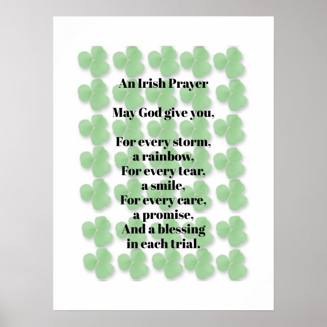 An Irish Prayer Poster (Front)