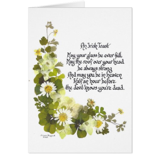 An Irish Toast. Cards (Front)