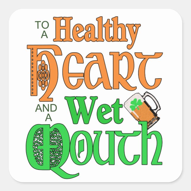 An Irish Toast ID607 Square Sticker (Front)