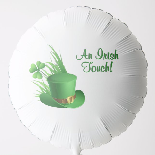 An Irish Touch Leprechaun Clove Hat in Grass Balloon (Front)