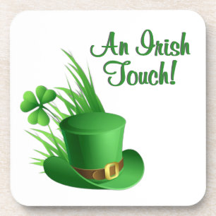 An Irish Touch Leprechaun Clove Hat in Grass Beverage Coaster