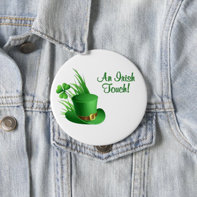 An Irish Touch Leprechaun Clove Hat in Grass Button (In Situ)