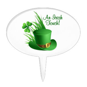 An Irish Touch Leprechaun Clove Hat in Grass Cake Topper