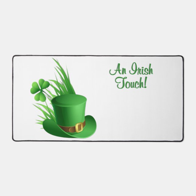 An Irish Touch Leprechaun Clove Hat in Grass Desk Mat (Front)