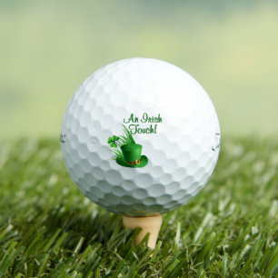 An Irish Touch Leprechaun Clove Hat in Grass Golf Balls