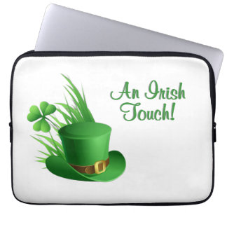 An Irish Touch Leprechaun Clove Hat in Grass Laptop Sleeve