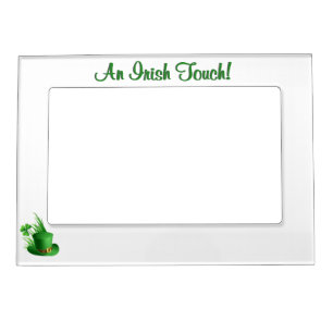 An Irish Touch Leprechaun Clove Hat in Grass Magnetic Frame