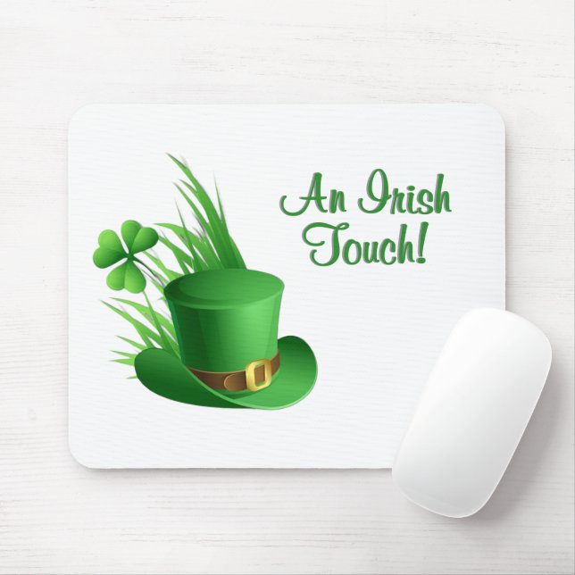 An Irish Touch Leprechaun Clove Hat in Grass Mouse Pad (With Mouse)