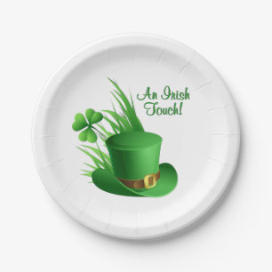 An Irish Touch Leprechaun Clove Hat in Grass Paper Plates