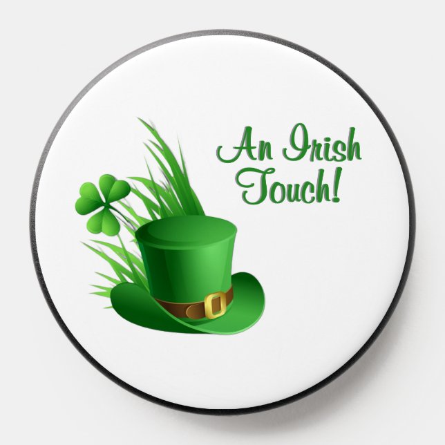 An Irish Touch Leprechaun Clove Hat in Grass PopSocket (Popsocket)
