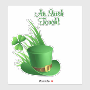 An Irish Touch Leprechaun Clove Hat in Grass Sticker