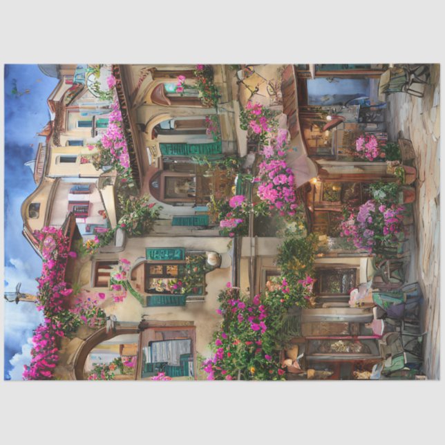 An Italian Street Scene Ephemera Design Series 13 Tissue Paper (Front)