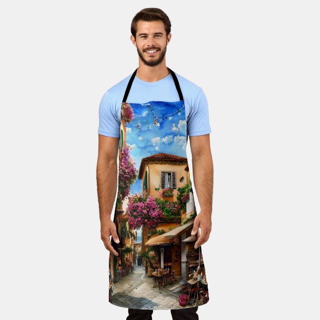 An Italian Street Scene Ephemera Design Series 1 Apron (Worn)