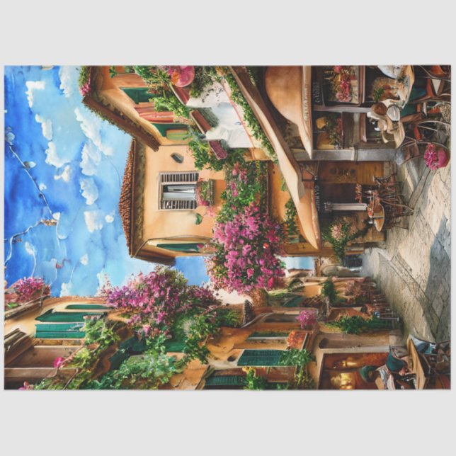 An Italian Street Scene Ephemera Design Series 1 Tissue Paper (Front)