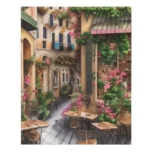 An Italian Street Scene Ephemera Design Series 23 Faux Canvas Print