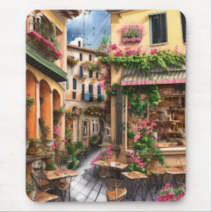 An Italian Street Scene Ephemera Design Series 23 Mouse Pad