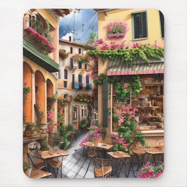 An Italian Street Scene Ephemera Design Series 23 Mouse Pad (Front)