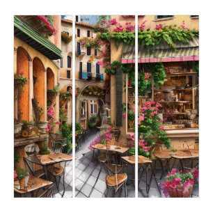 An Italian Street Scene Ephemera Design Series 23 Triptych