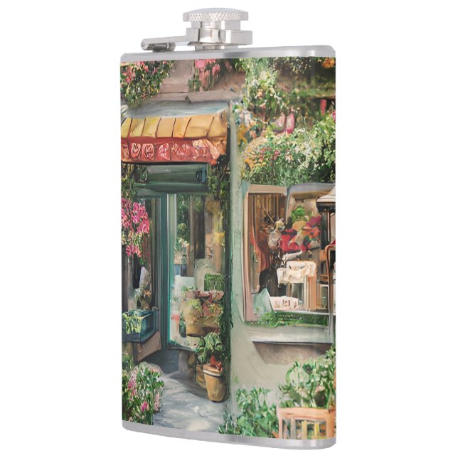 An Italian Street Scene Ephemera Design Series 24 Flask (Left)