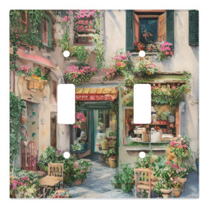 An Italian Street Scene Ephemera Design Series 24 Light Switch Cover