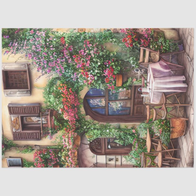 An Italian Street Scene Ephemera Design Series 5 Tissue Paper (Front)