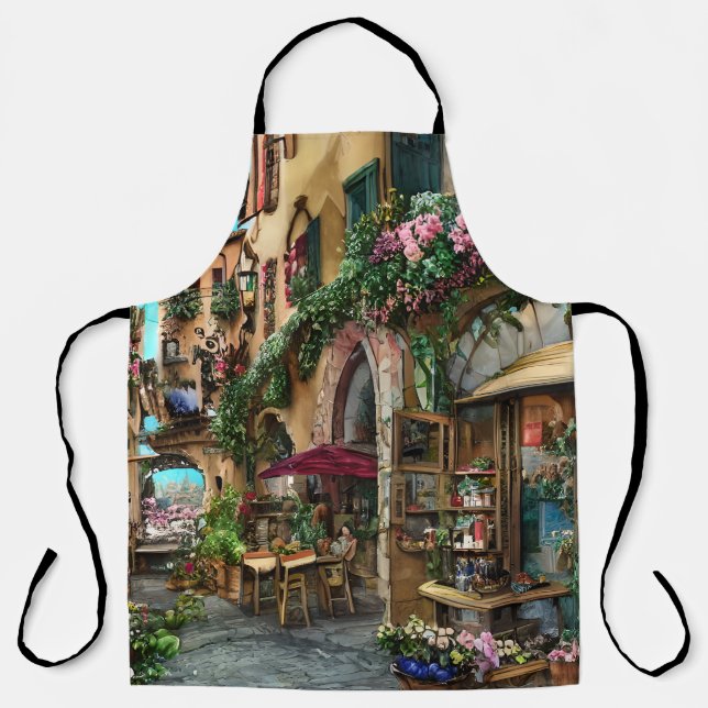 An Italian Street Scene Ephemera Design Series 7 Apron (Front)