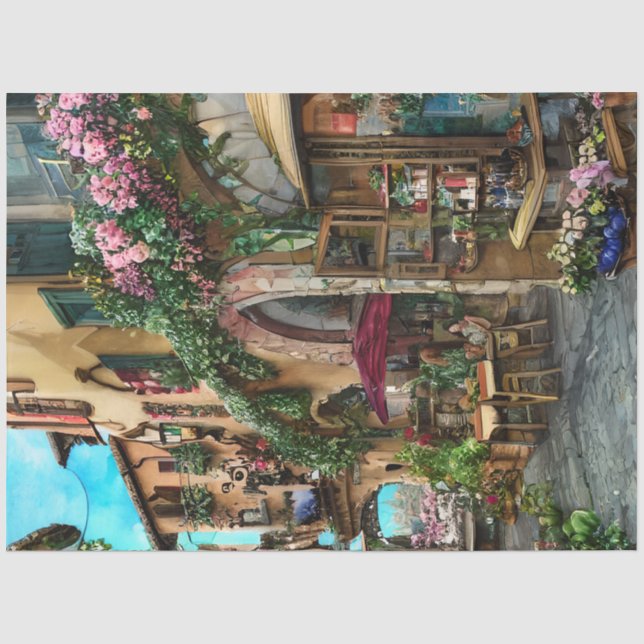 An Italian Street Scene Ephemera Design Series 7 Tissue Paper (Front)