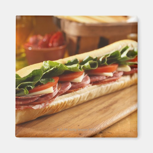 An Italian sub sandwich with 2 Magnet (Front)