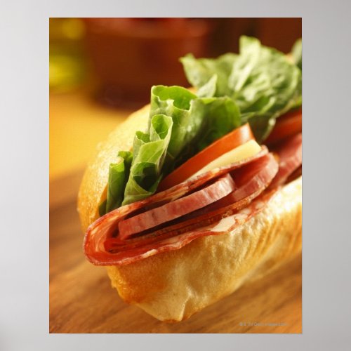 An Italian sub sandwich with Poster