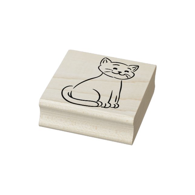 An kitty cat Wood Art Stamp (Stamp)
