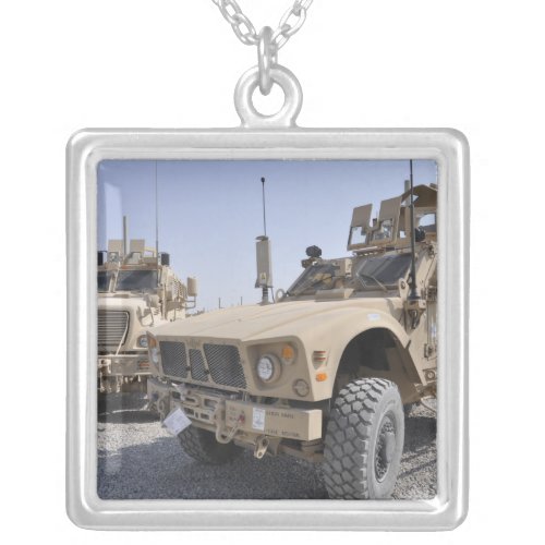 An M_ATV Mine Resistant Ambush Protected vehicl 2 Silver Plated Necklace