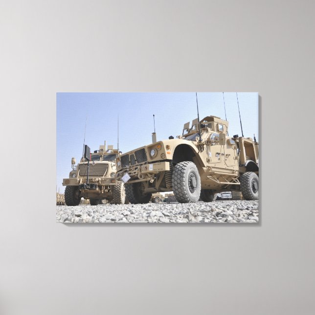 An M-ATV Mine Resistant Ambush Protected vehicl Canvas Print (Front)
