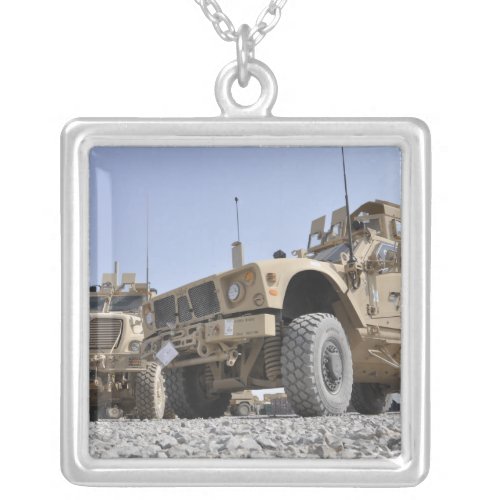 An M_ATV Mine Resistant Ambush Protected vehicl Silver Plated Necklace