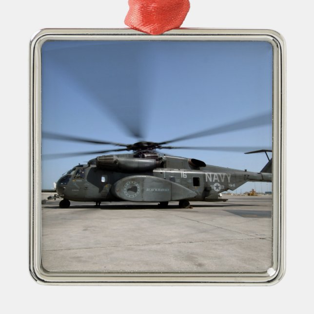 An MH-53E Sea Dragon helicopter Metal Ornament (Front)