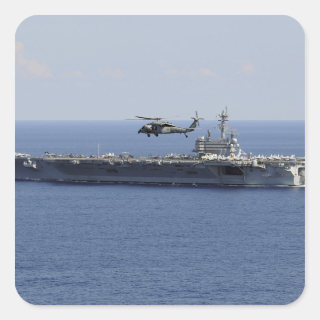 An MH-60S Seahawk helicopter Square Sticker (Front)