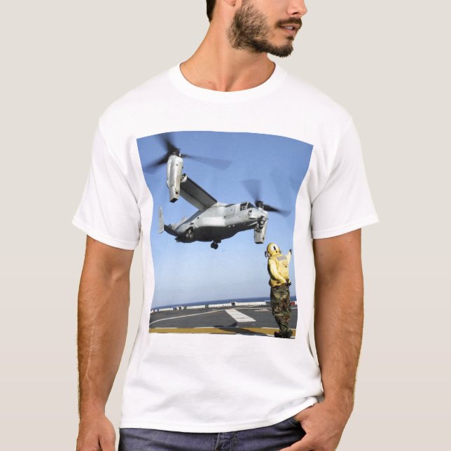 An MV-22 Osprey launches from the USS Nassau T-Shirt (Front)