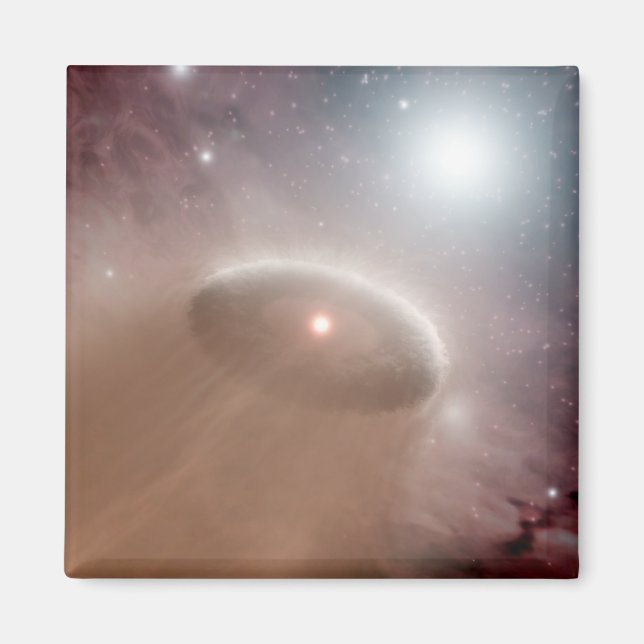 An O-star just behind a young, cooler star Magnet (Front)