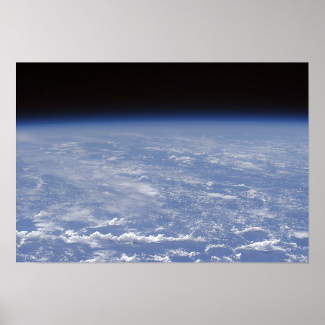 An oblique horizon view of the Earth's atmosphe Poster (Front)