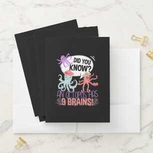 An Octopus has 9 Brains - Ocean Lover Facts Pocket Folder