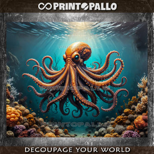 An octopus ocean underwater with the coral reef tissue paper