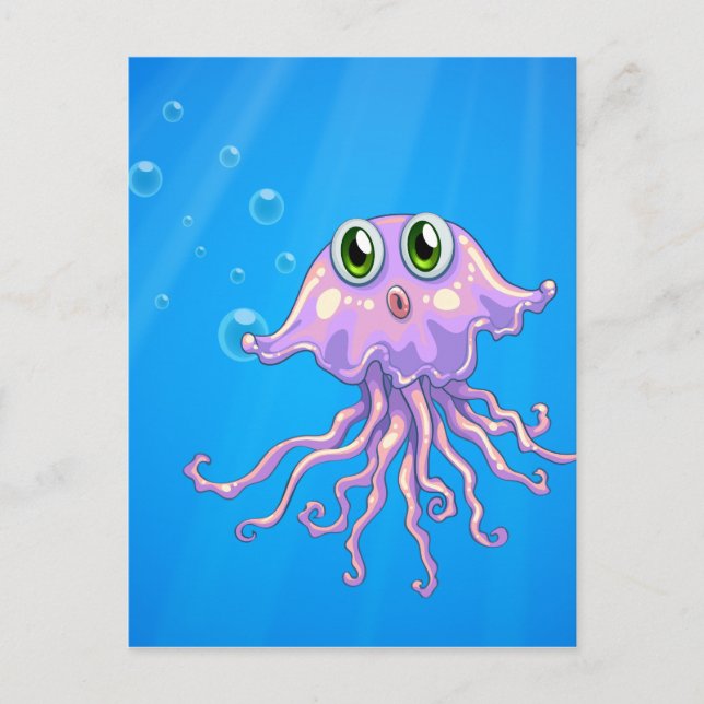 An octopus under the sea postcard (Front)