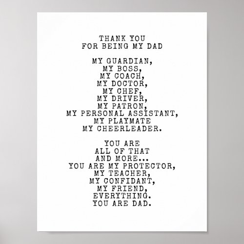 An Ode to Dad  Personalize this Poem Poster